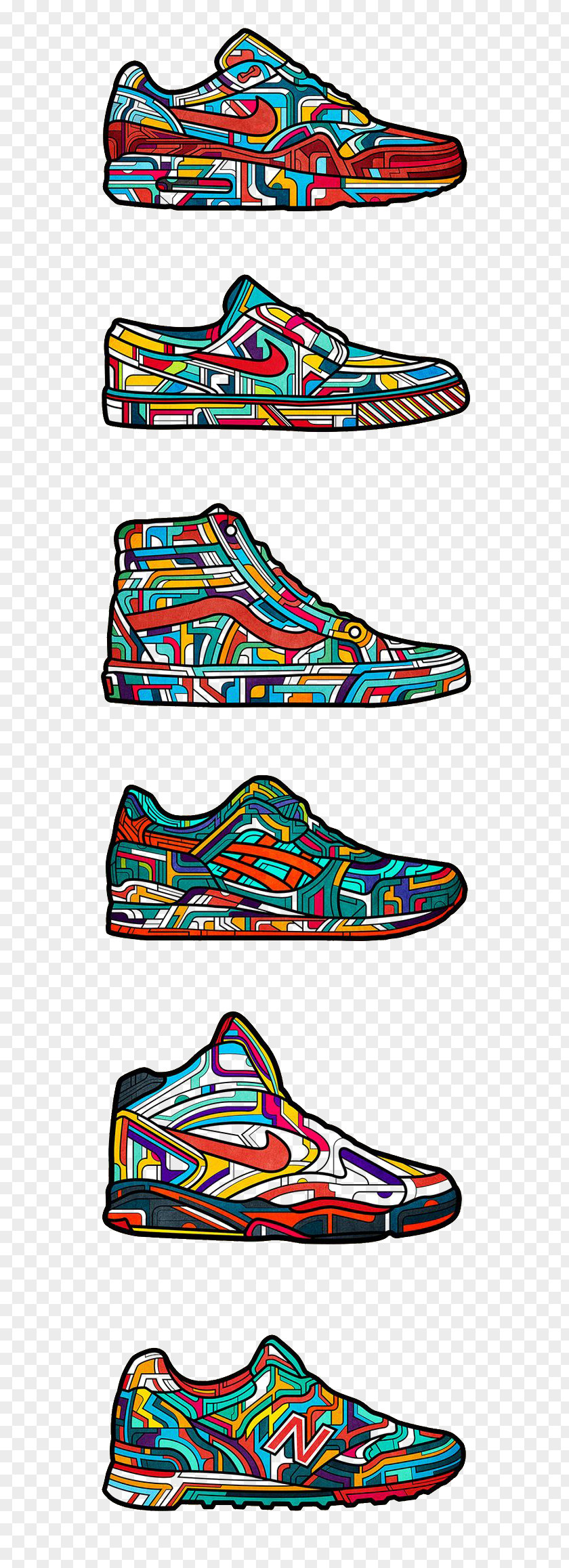 Cartoon Sneakers Shoe Nike Adidas New Balance PNG
