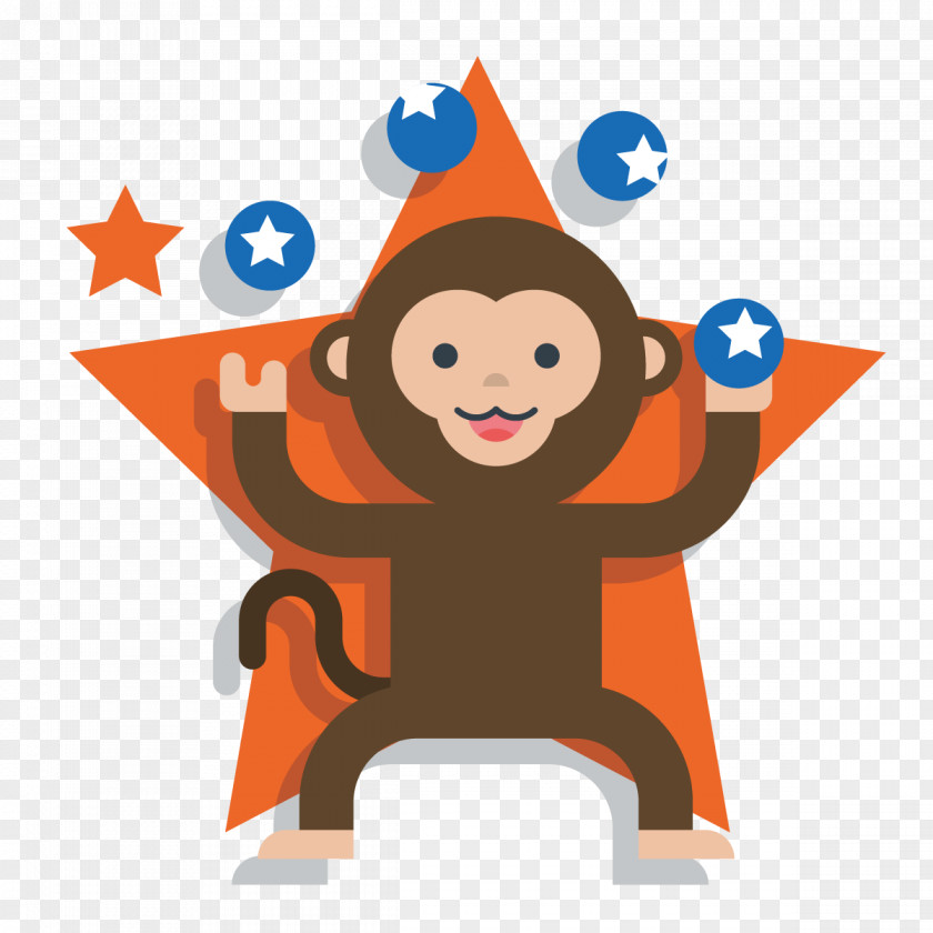 Vector Animal Monkey Circus PNG