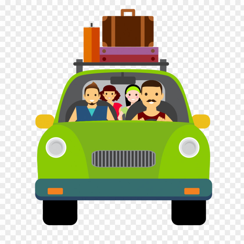 A Person To Travel Car Baggage Symbol PNG