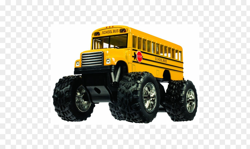 Bus School Yellow Monster Truck Die-cast Toy PNG
