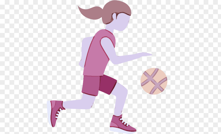 Cartoon Pink Basketball Player Ball Team Sport PNG