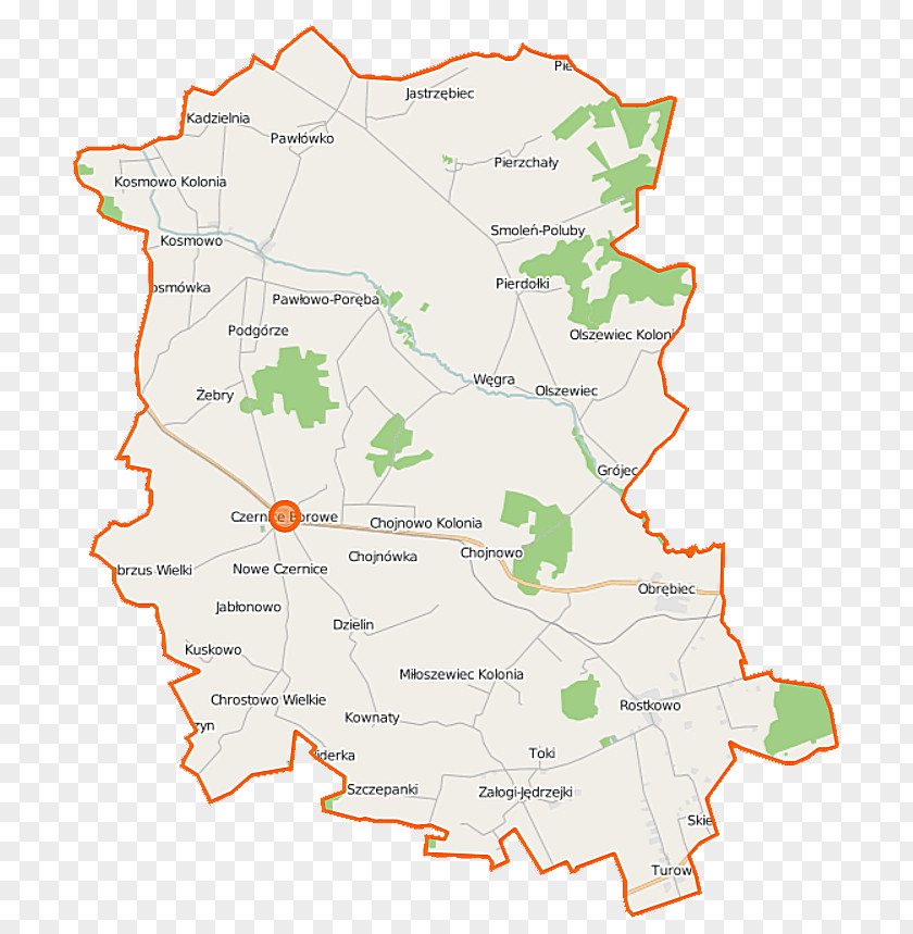 Map Rostkowo, Przasnysz County Pawłowo Kościelne Pierzchały, Dzielin PNG