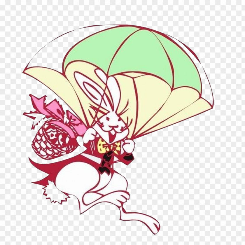 Parachute Little Rabbit Cartoon Euclidean Vector Clip Art PNG