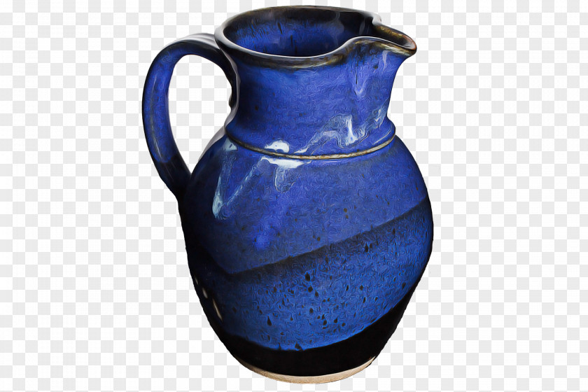 Pottery Ceramic Cobalt Blue Vase Pitcher Earthenware PNG