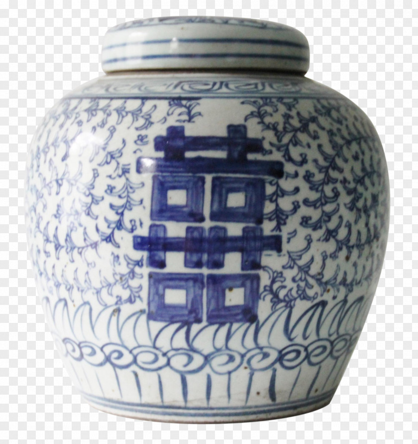 Vase Blue And White Pottery Ceramic Urn Cobalt PNG