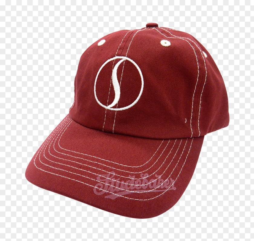 Baseball Cap Hat Embroidery Maroon PNG