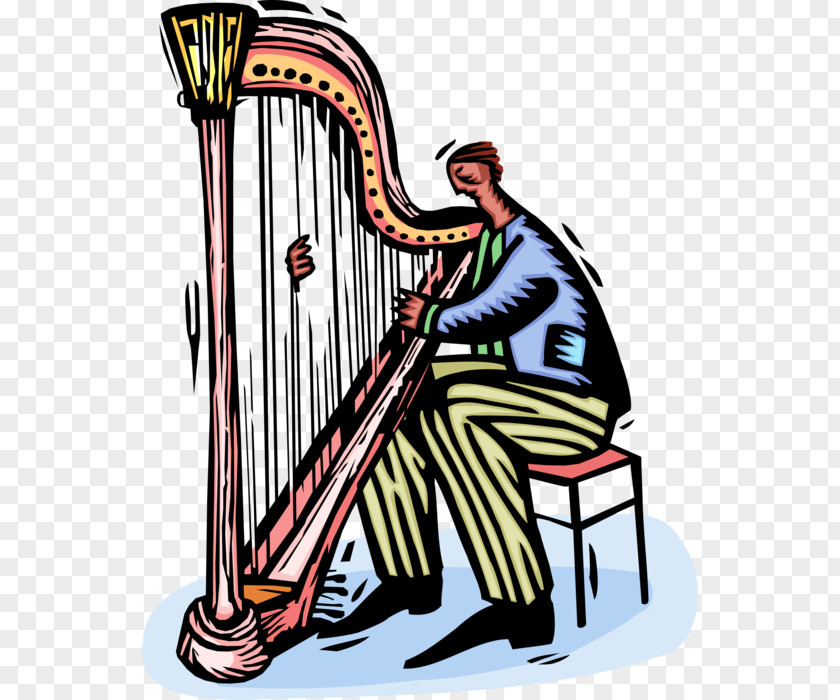 Harpist Vector Celtic Harp Konghou Artist Information Clip Art PNG