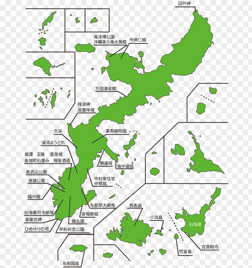 Map Okinawa Islands Naha PNG