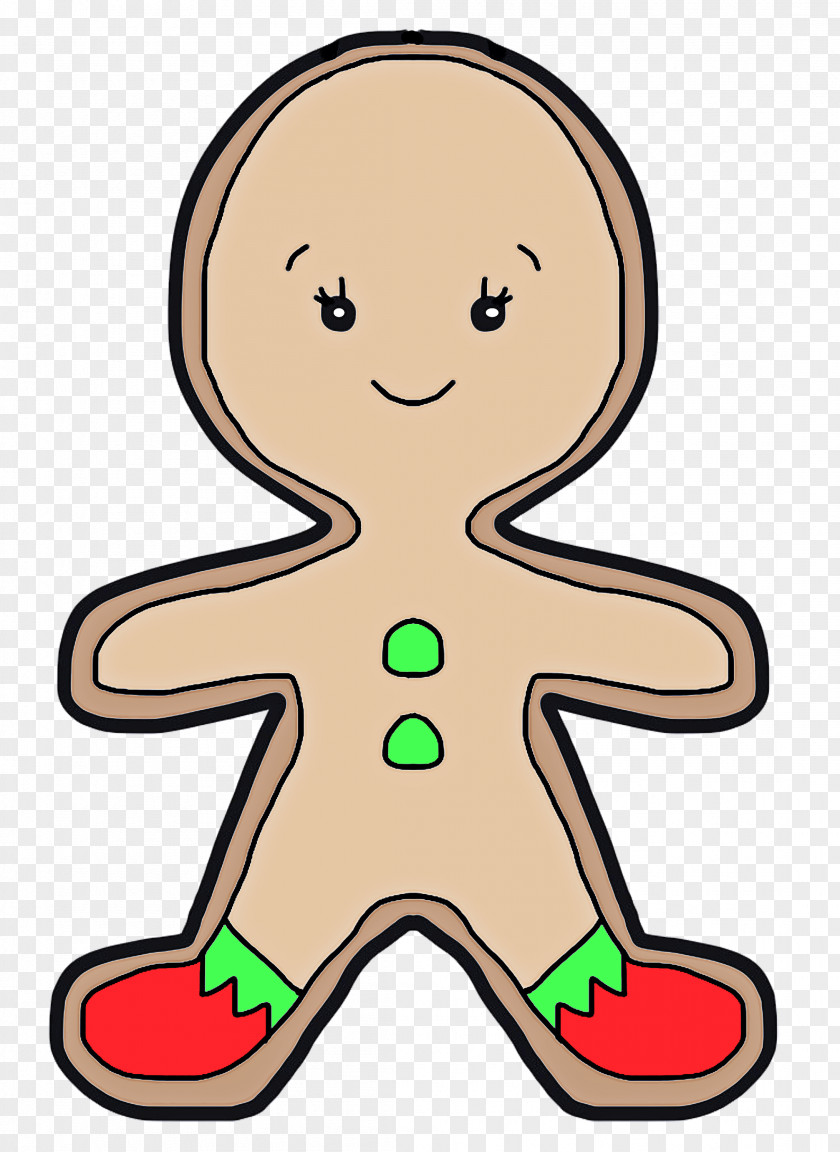 Cartoon Green Sticker Gingerbread PNG