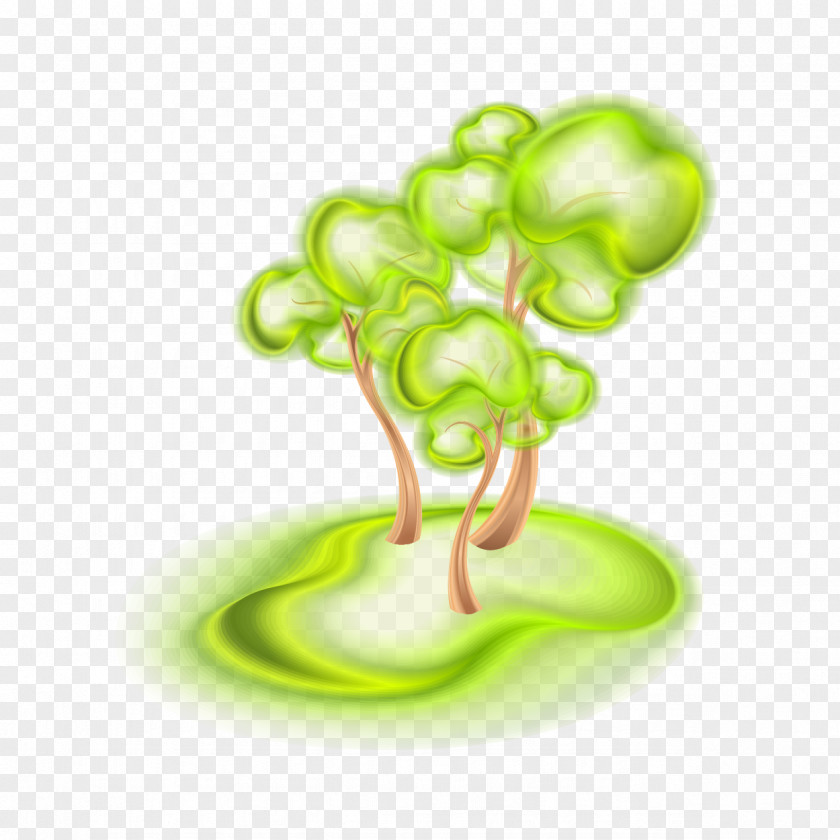 Three-dimensional Vector Green Tree PNG