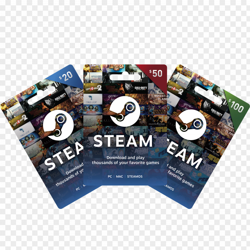 Gift Card Steam Wallet Video Games PNG