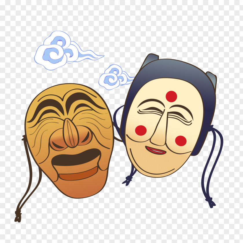 Male And Female Funny Mask Poster Old Age PNG