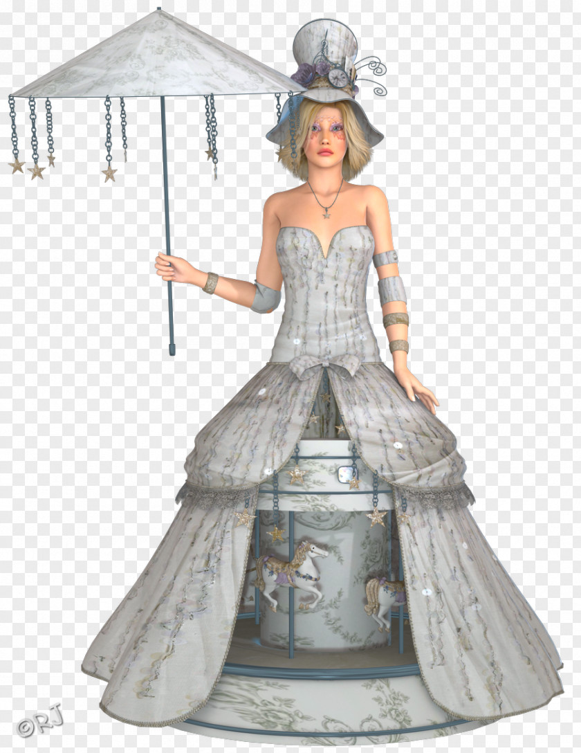 Merry Go Round Costume Design Dress Gown Figurine PNG