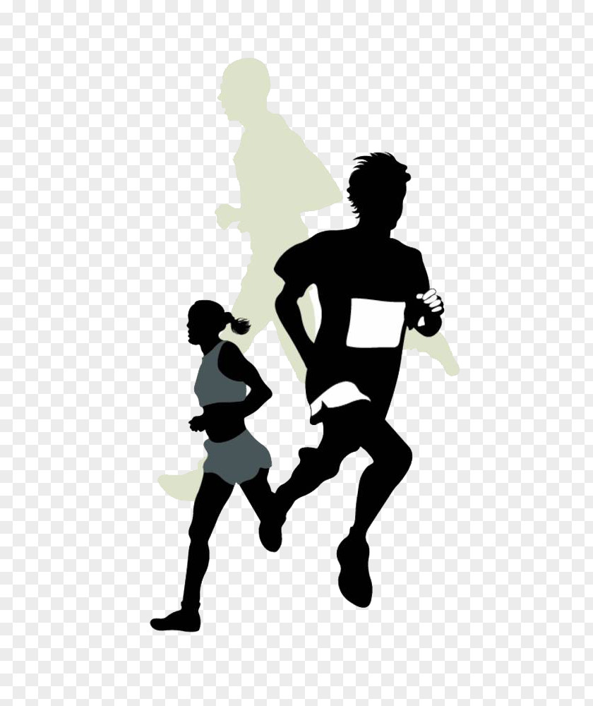 Running Men And Women 5K Run Marathon Racing Clip Art PNG