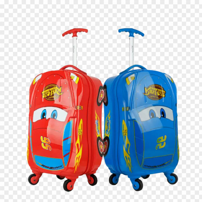 Two Cartoon Suitcase Hand Luggage Car Baggage Travel PNG