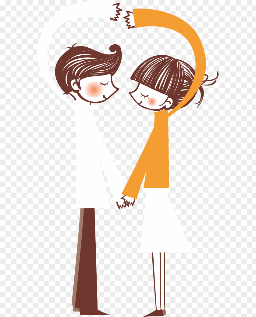Cartoon Couple Love Illustration PNG