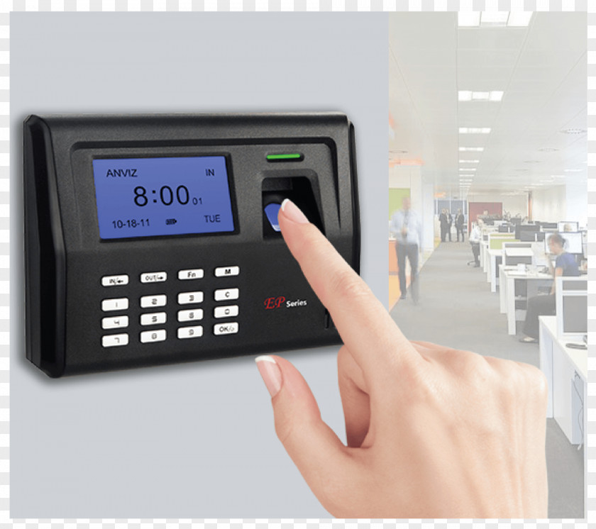 Clock Time & Attendance Clocks And Biometrics Fingerprint Access Control PNG