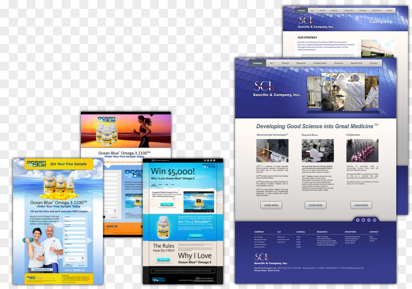 Company Brochure Landing Page Online Advertising Marketing Collateral PNG