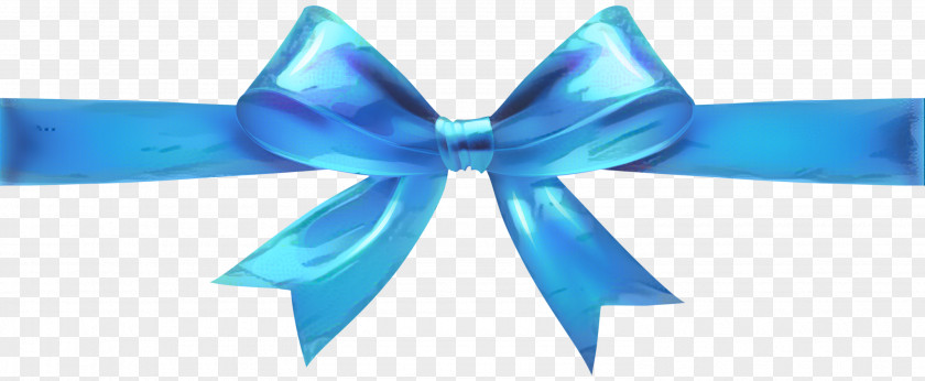 Electric Blue Azure Ribbon Bow PNG