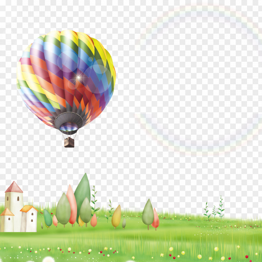 Hand-painted Grass Package Tour Flight Travel Icon PNG