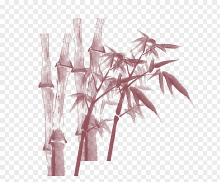 Bamboo Paper Ink Wash Painting PNG