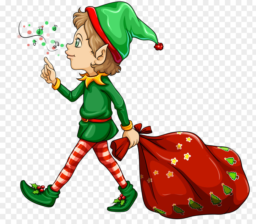 Christmas Shopping Huan Santa Claus Elf Clip Art PNG