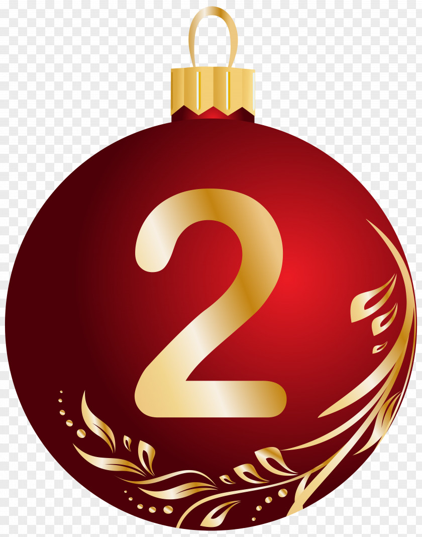 Number 2 Christmas Ornament Tree Clip Art PNG