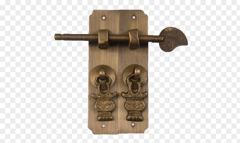 Brass Bolt Lock Door Furniture PNG