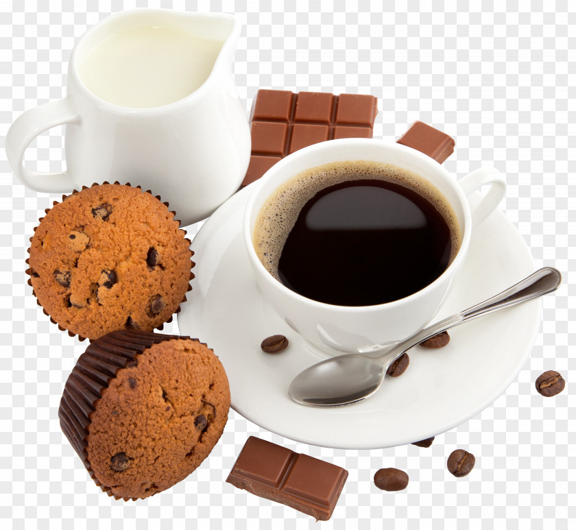 Coffee With Milk Muffins And Chocolate Clipart Picture Teacup Cup Hot PNG
