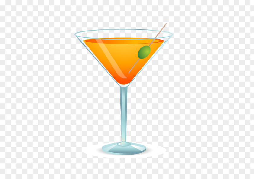 Hand Drawn Vector Material Orange Juice Cocktail Martini Clip Art PNG