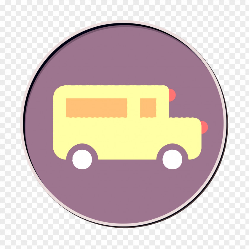Sticker Car Bus Icon School Transportation PNG