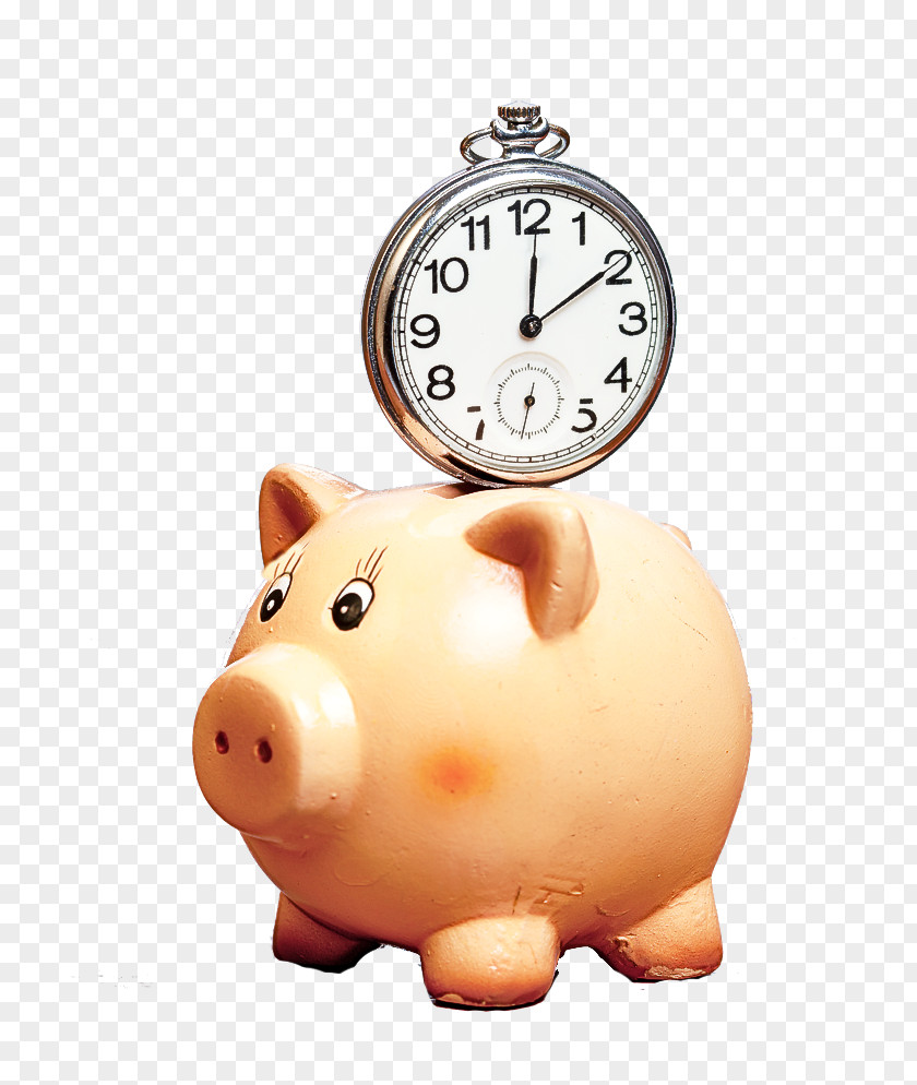 Alarm Clock Money Handling Piggy Bank PNG