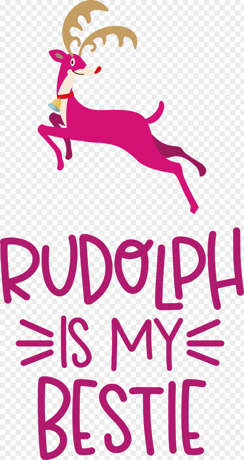 Rudolph Is My Bestie Deer PNG