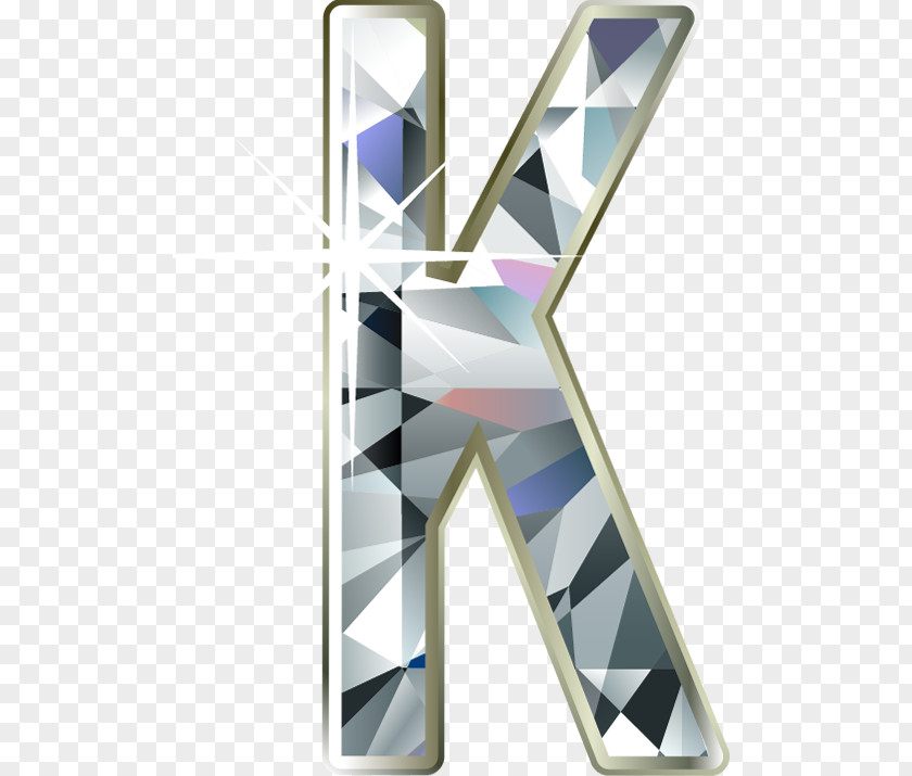 Diamond Letter K Alphabet Font PNG