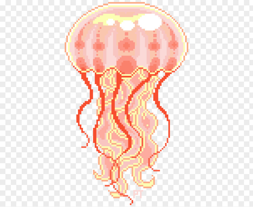 Jellyfish Pixel Art Drawing PNG