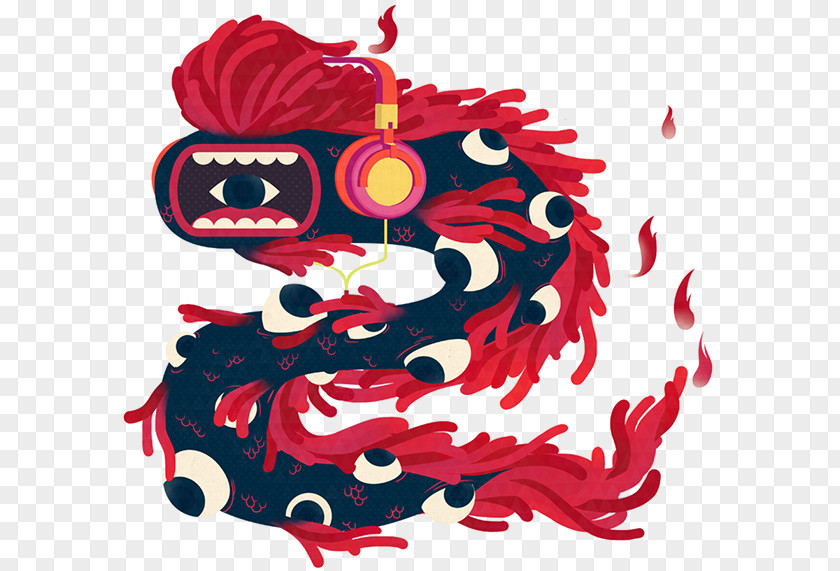 Ornament Red Monster Cartoon PNG