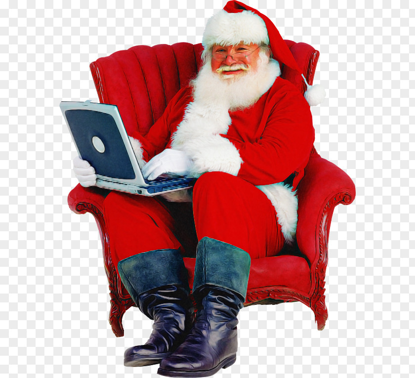 Sitting Christmas Eve Santa Claus PNG