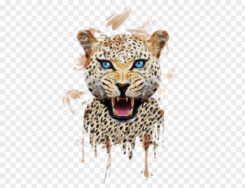 Hand-painted Cheetah Tiger T-shirt Leopard Printing PNG