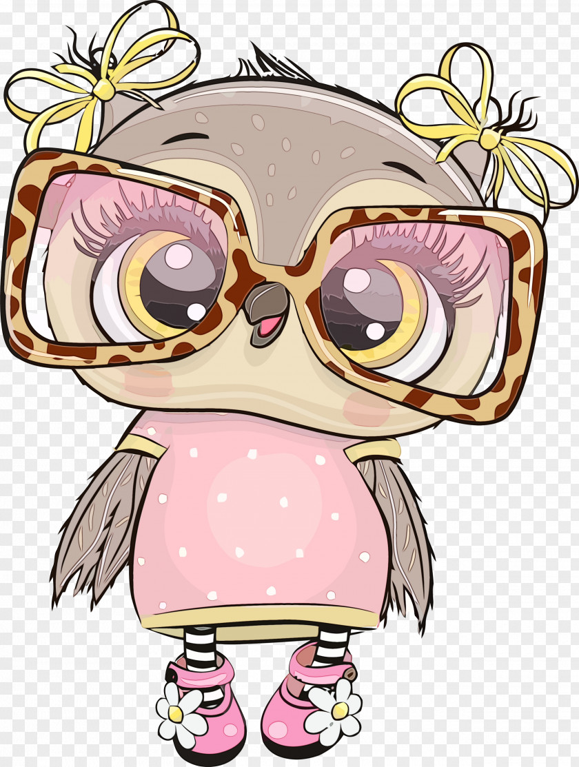 Drawing Bird Of Prey Cartoon Pink Owl PNG