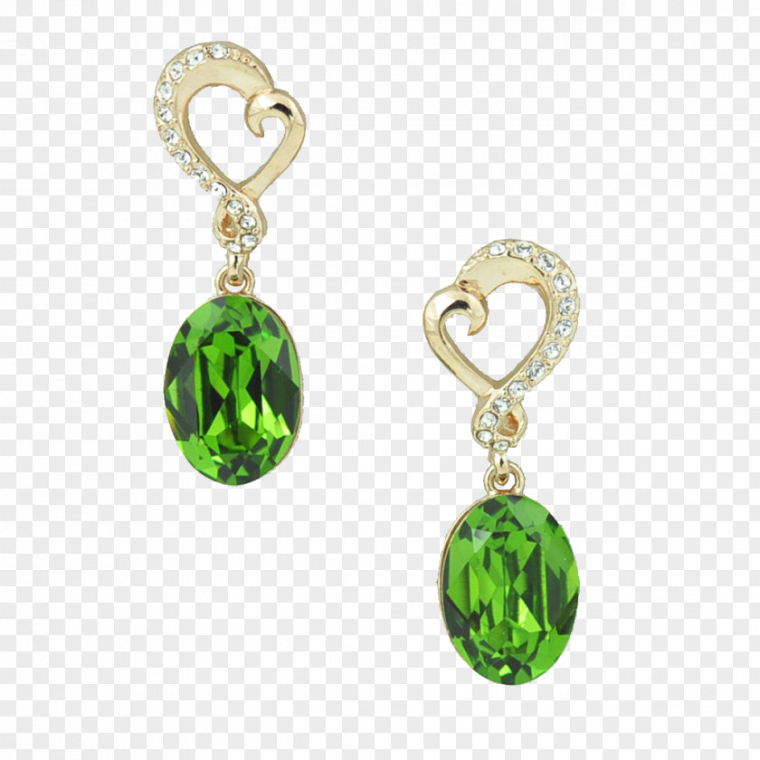 Emerald Shiershan Drill Earring Jewellery PNG