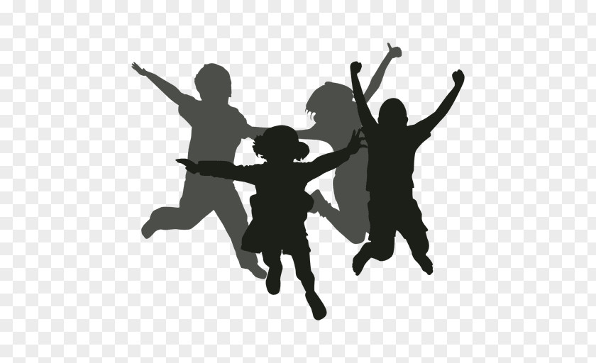 Jumping Silhouette Child PNG