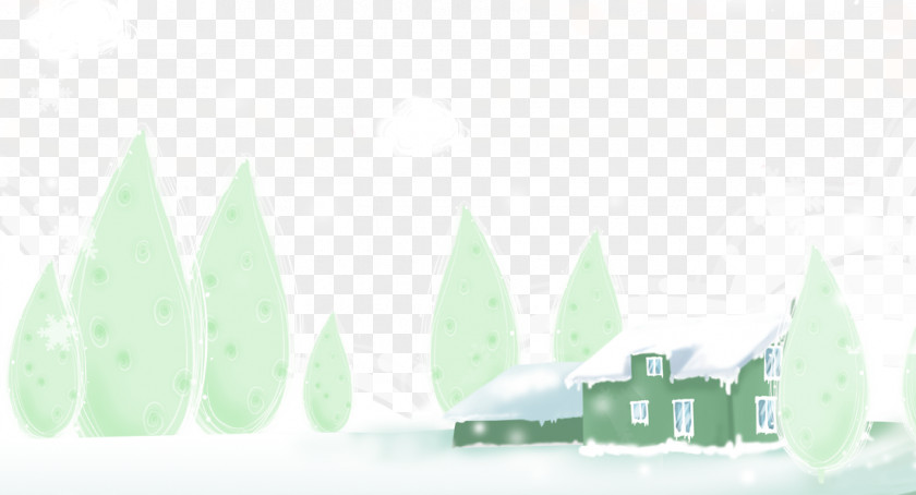 Cartoon Snow Tree Igloo Brand Wallpaper PNG