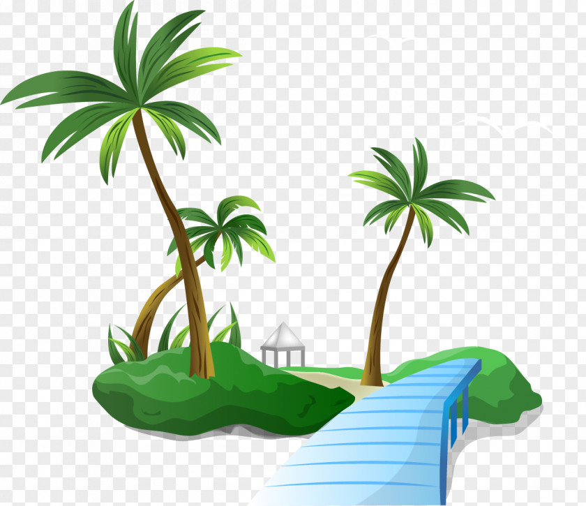 Great Fresh Coconut Tree Sea PNG