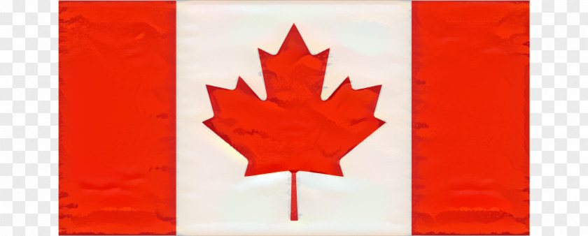 Red Flag Black Maple Canada Leaf PNG