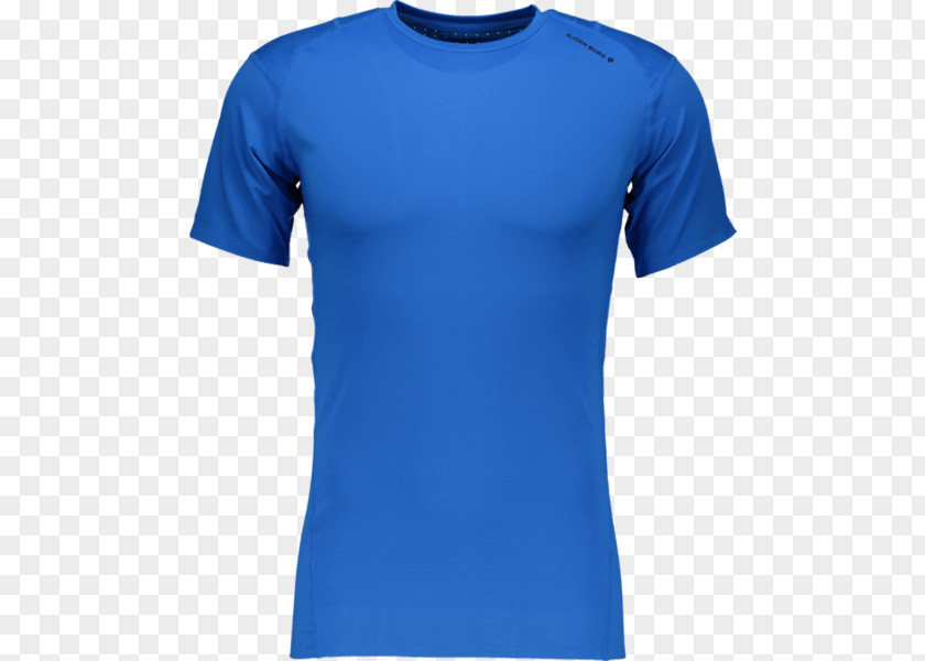 T-shirt Crew Neck Sleeve Blue PNG