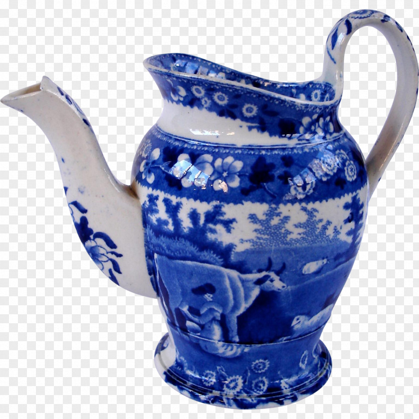 Vase Jug Blue And White Pottery Ceramic Cobalt PNG