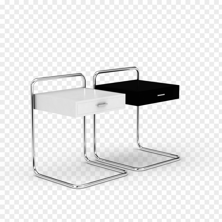 Black And White Simple Bedside Table Bed PNG