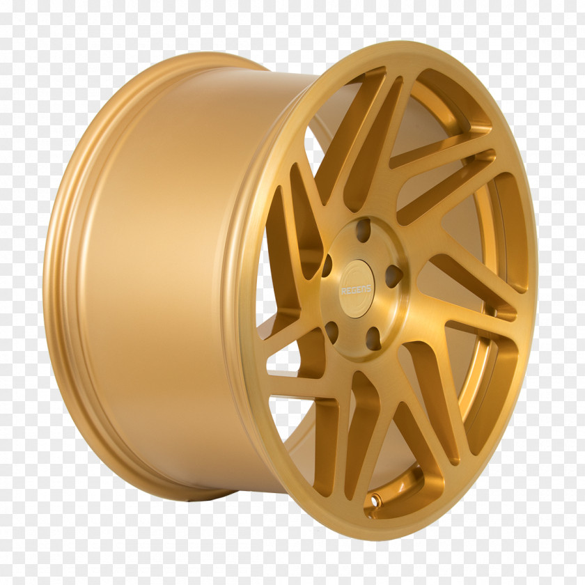 Brushed Gold Alloy Wheel Spoke Rim Car PNG