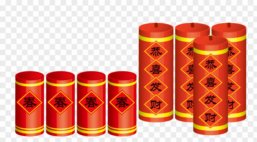 New Year Chinese Element Firecracker Lunar Lantern PNG