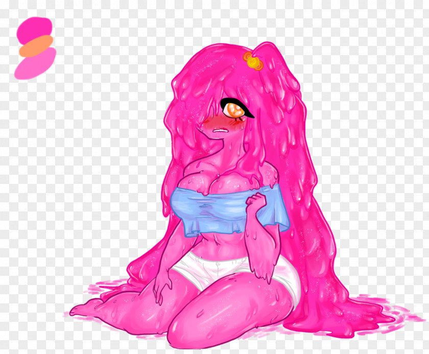 Female Drawing Pink Slime PNG